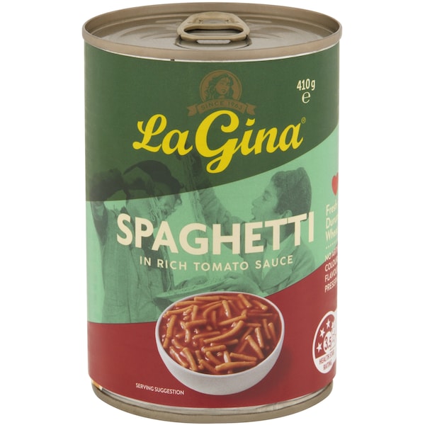 La Gina Spaghetti In Rich Tomato Sauce 410g