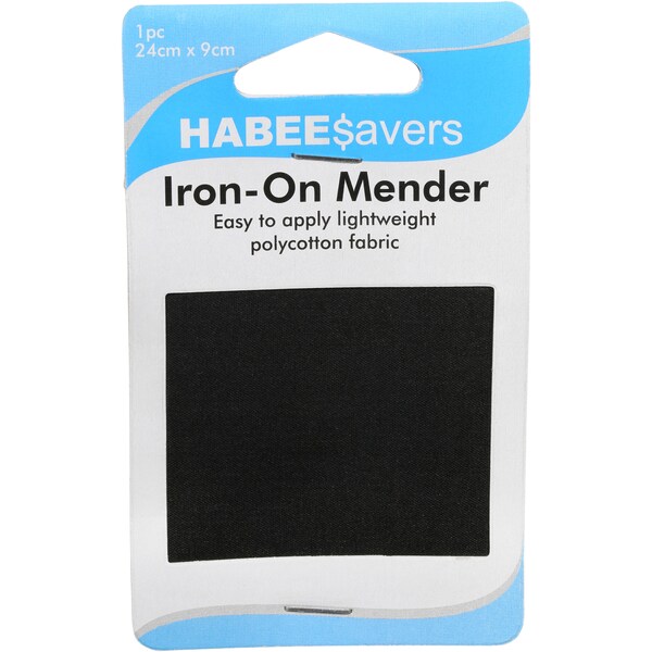 Habee$avers IRON ON MENDER BLACK 1PK