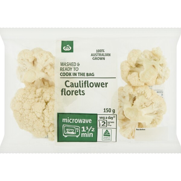 Woolworths Washed & Ready To Cook Cauliflower Florets 150g
