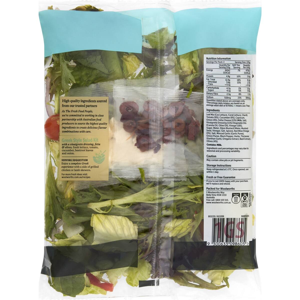 Woolworths Greek Salad 270g Pack bunch