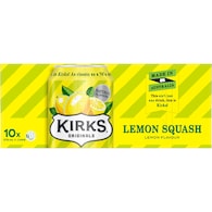 Kirks Lemon Squash Soft Drink Cans