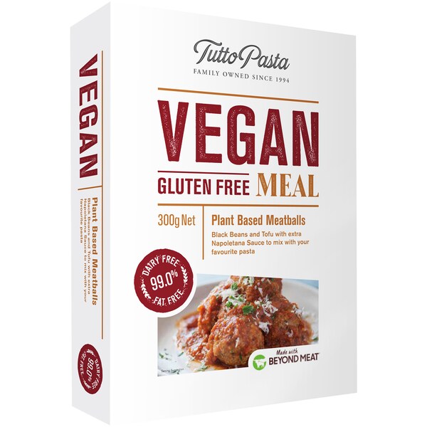Tutto Pasta Vegan & Gluten Free Plant Based Meatballs Meal 300g