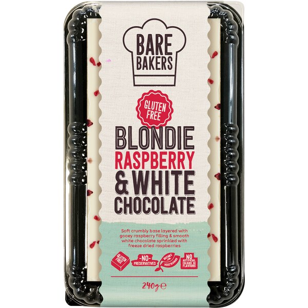Bare Bakers Blondie Raspberry & White Chocolate Slice 240g