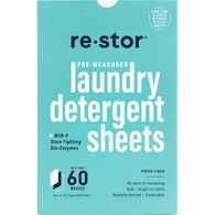 Restor Concentrated Laundry Detergent Sheets Fresh Linen