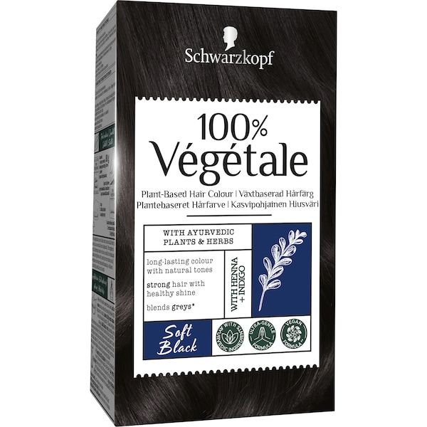 Schwarzkopf 100% Vegetale Plant Based Hair Colour Soft Black each
