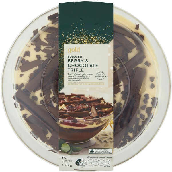 Woolworths Gold Summer Berry & Chocolate Trifle 1.2kg