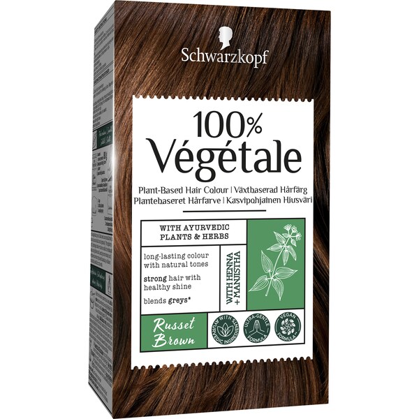 Schwarzkopf 100% Vegetale Plant Based Hair Colour Russet Brown each