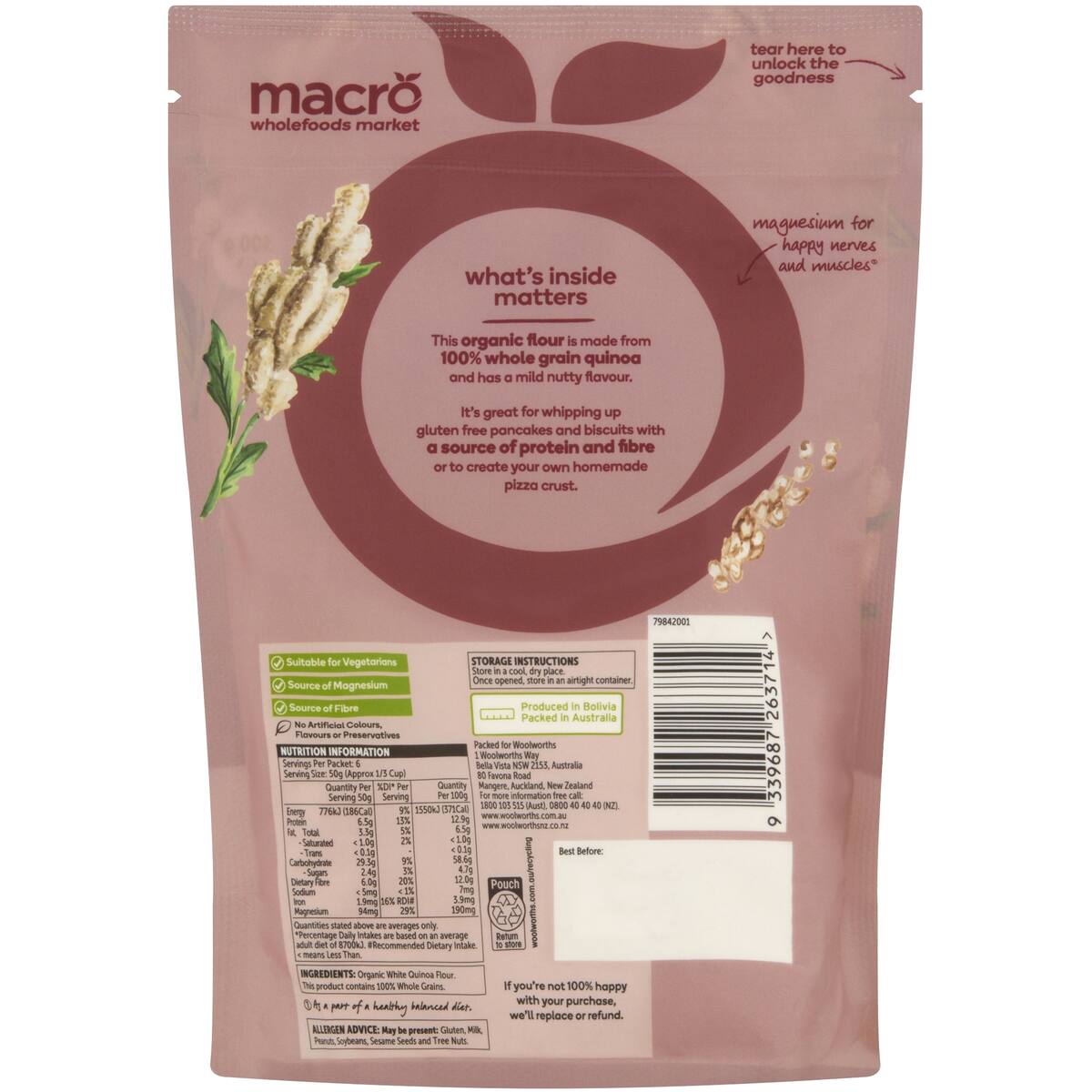 Macro Organic Quinoa Flour 300g bunch