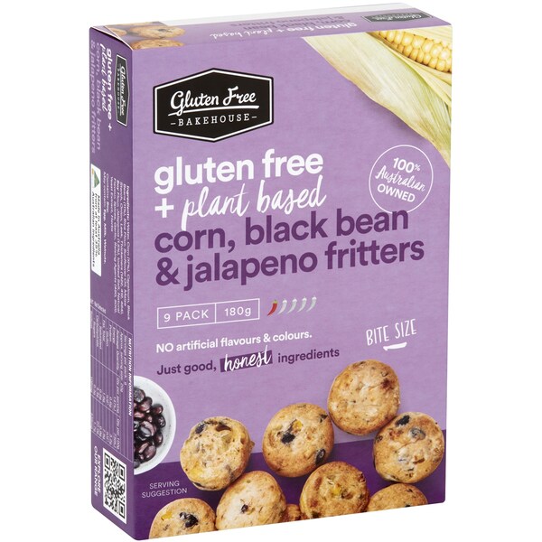 Gluten Free Bakehouse Gluten Free Corn Black Bean & Jalapeno Fritters 9 Pack