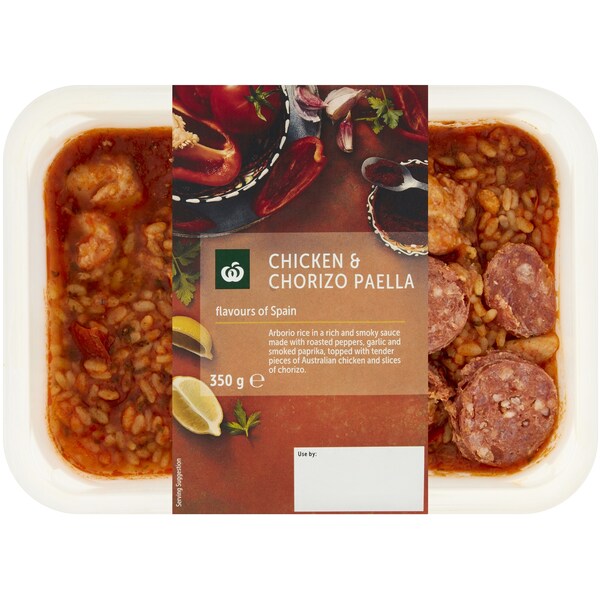 Woolworths Chicken & Chorizo Paella Chilled Meal 350g