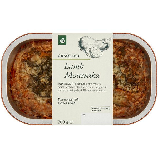 Woolworths Grass Fed Lamb Moussaka With Riverina Fetta Chilled Meal 700g