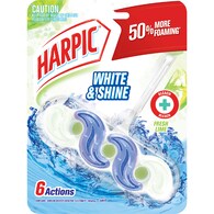 Harpic White & Shine Lime Bleach Toilet Cleaner Block