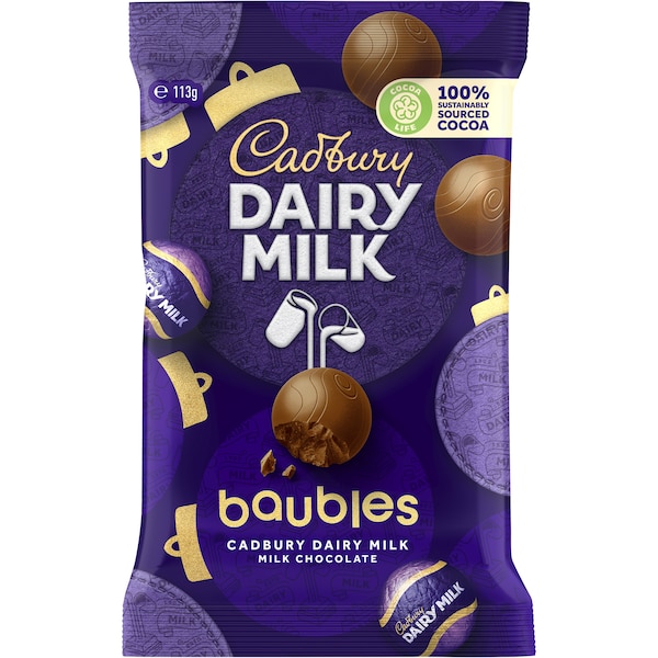 Cadbury Dairy Milk Bauble Bag 113g