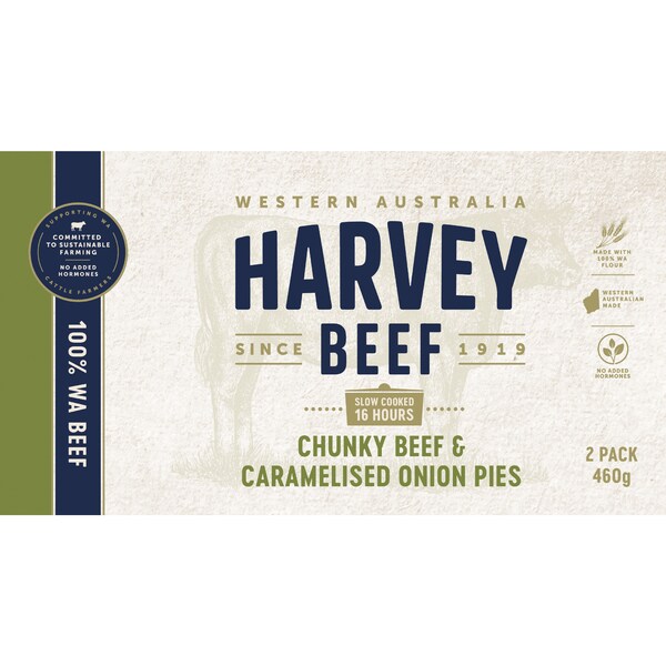 Harvey Beef Chunky Beef & Caramelised Onion Pies 2 pack