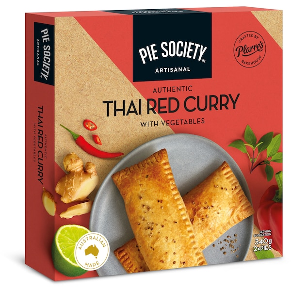 Pie Society Authentic Thai Red Curry With Vegetables Pies 2 Pack