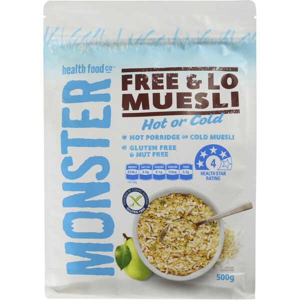Monster Cereal Muesli Free & Lo Gluten Free 500g