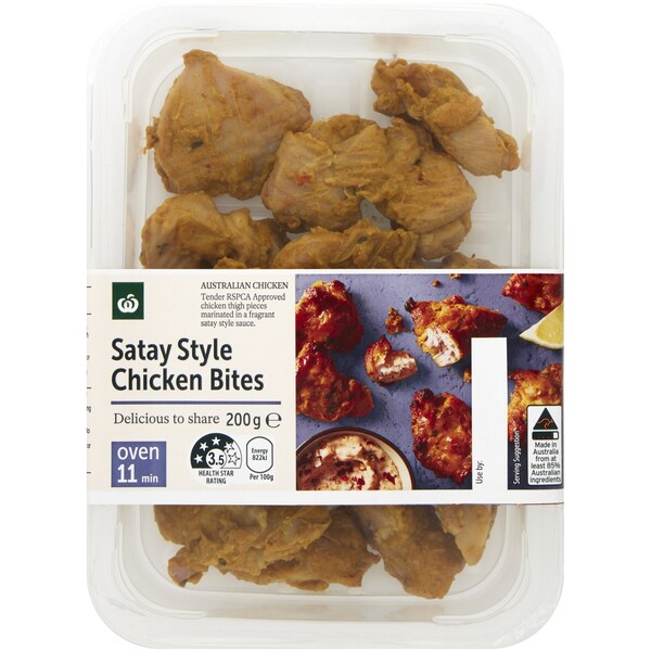 Woolworths Satay Style Chicken Bites Chilled Meal 200g