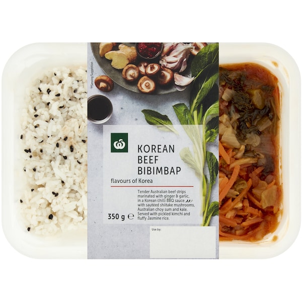 Woolworths Korean Beef Bibimbap Chilled Meal 350g