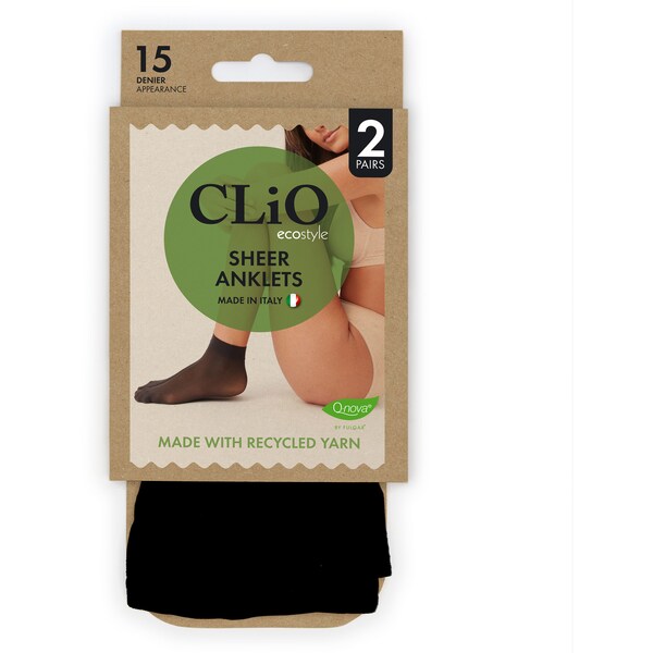 Clio Ecostyle Sheer Anklets Black each