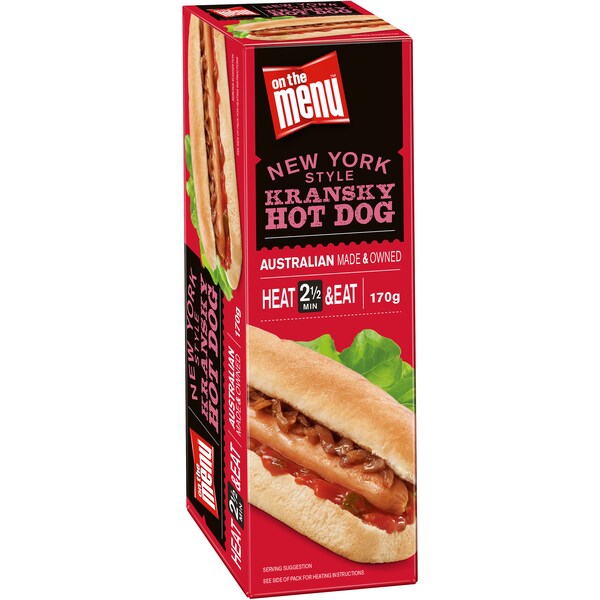 On The Menu New York Style Kransky Hot Dog 170g