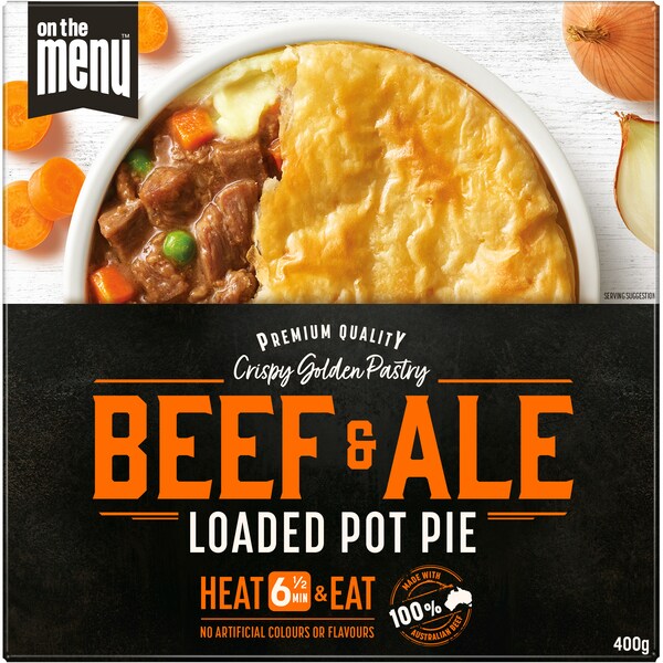 On The Menu Beef & Ale Loaded Pot Pie 400g