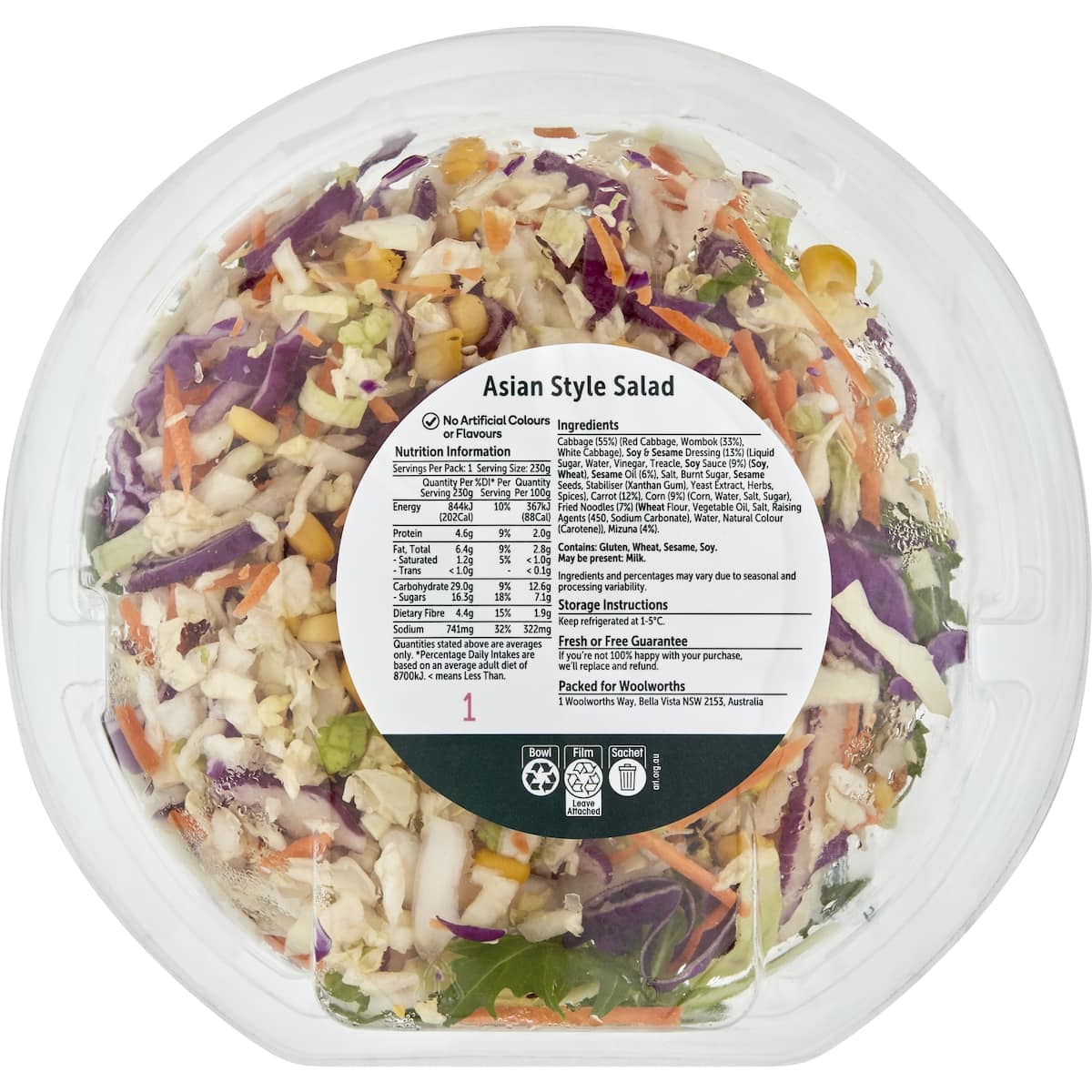 Woolworths Asian Salad Bowl 230g bunch