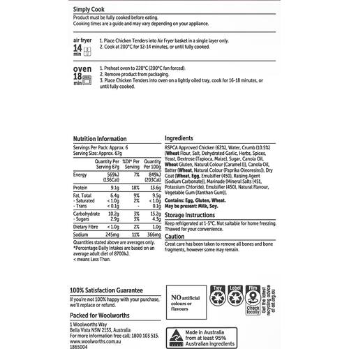 Woolworths Roasted Garlic Chicken Tenderloins 400g bunch