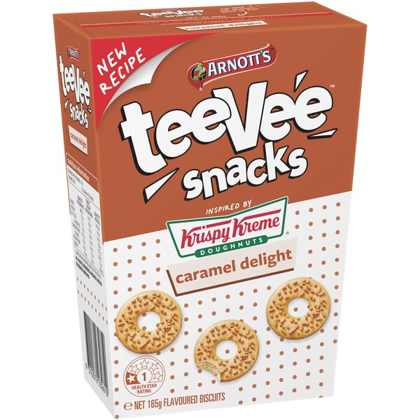 Arnott's Tee Vee Snacks Krispy Kreme Caramel Delight 165g