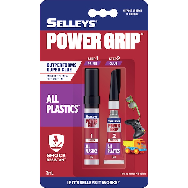 Selley's Power Grip All Plastics Glue 2 Pack
