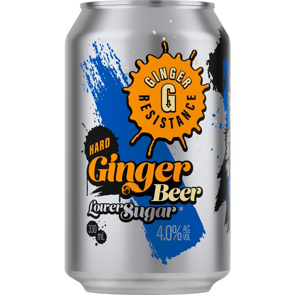 Ginger Resistance Hard Ginger Beer Low Sugar Can 330ml