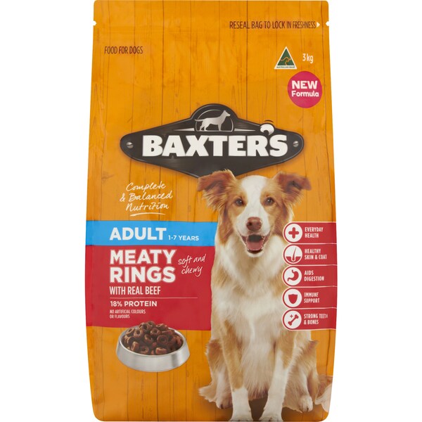 Baxter's Adult Dog Dry Food Meaty Rings 3kg