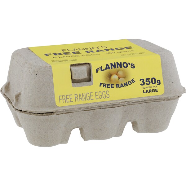 Flanno's Eggs Free Range Large Eggs Large 6 pack