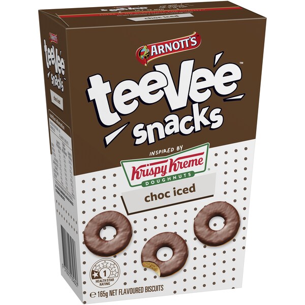 Arnott's Tee Vee Snacks Krispy Kreme Choc Iced 165g