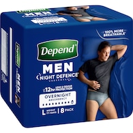 Depend Men Night Defence Incontinence Underwear Large