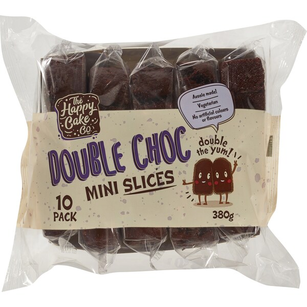The Happy Cake Co. Double Choc Mini Slices 10 Pack