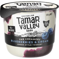 Tamar Valley The Creamery Greek Style Yoghurt Blueberries & Cream