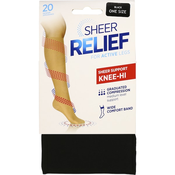 Razzamatazz Sheer Relief Socks Half Hi Support Navy Or Beige Each