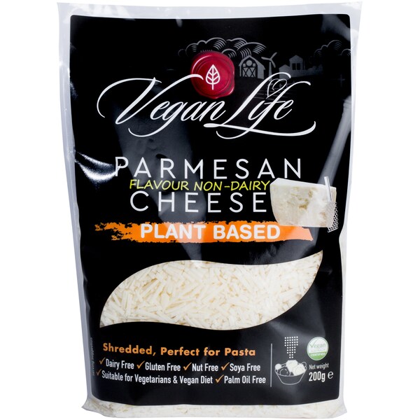 Vegan Life Parmesan Shredded Cheese Plant Based 200g