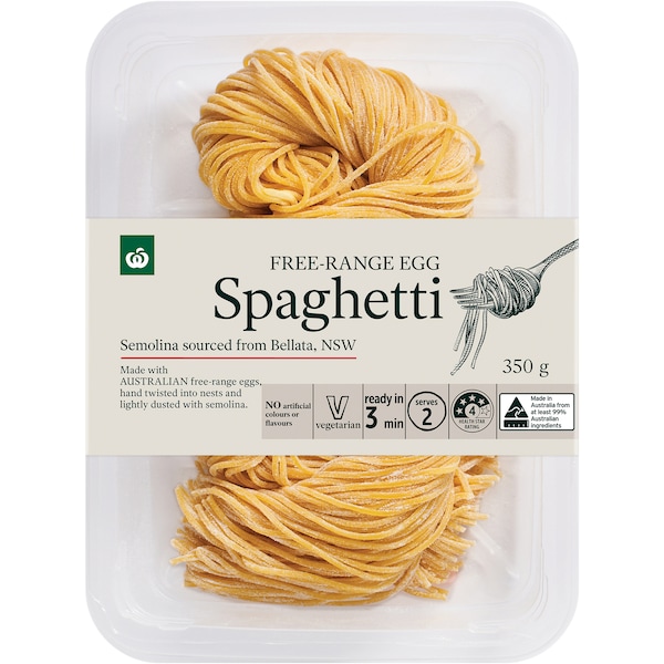Woolworths Free Range Egg Spaghetti Fresh 350g
