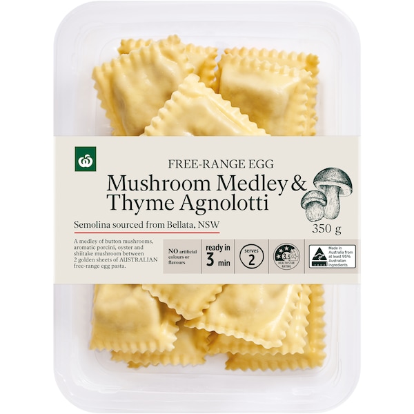Woolworths Free Range Egg Mushroom Medley & Thyme Angolotti 350g