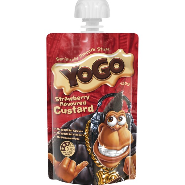 Yogo Strawberry Flavoured Custard Pouch 120g