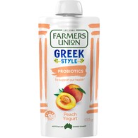 Farmers Union Greek Style Yoghurt Pouch Peach