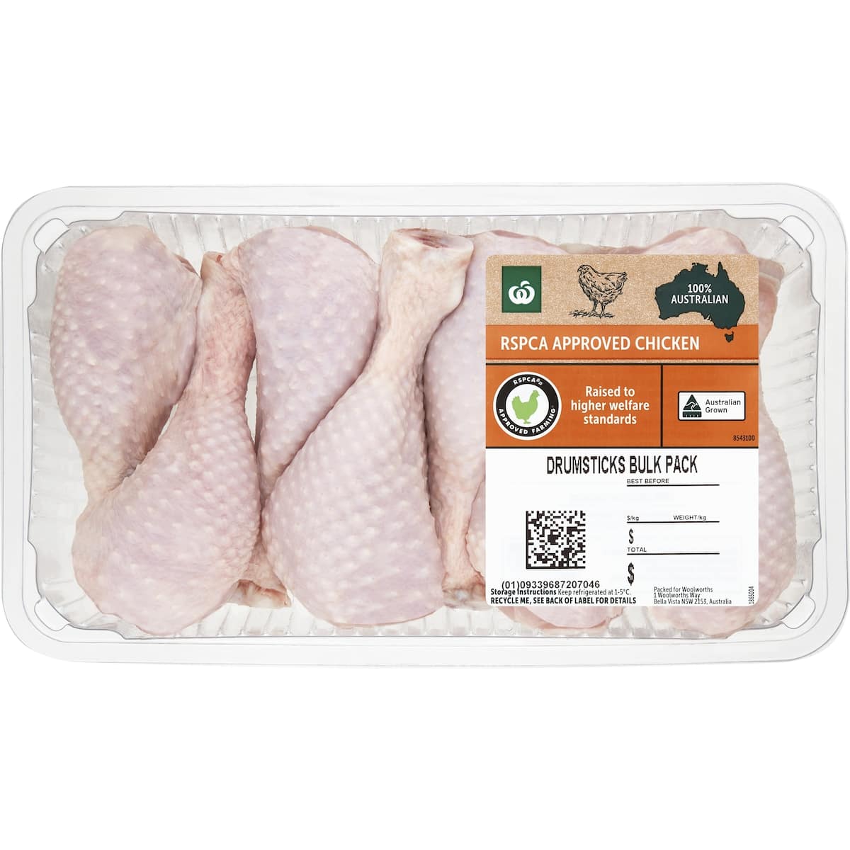 Woolworths Chicken Drumsticks 1.3kg 1.9kg bunch