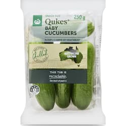 Woolworths Qukes Baby Cucumbers Punnet 250g