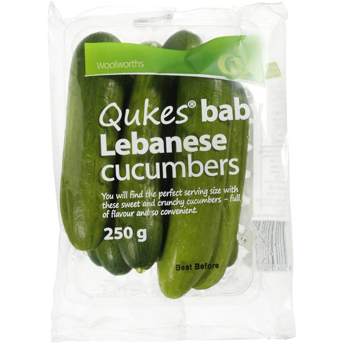Woolworths Qukes Baby Cucumbers 250g bunch