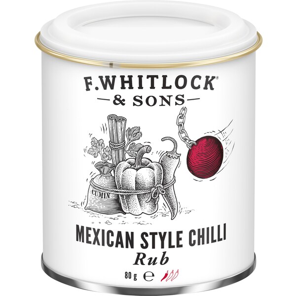 F.Whitlock & Sons Mexican Style Chilli Rub Seasoning Herbs & Spices 80g