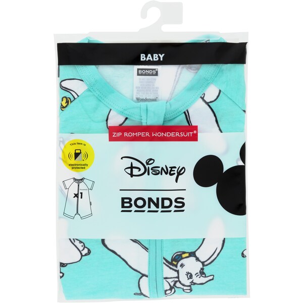 Bonds Zippy Wondersuit Romper Dumbo Green Size 00 each