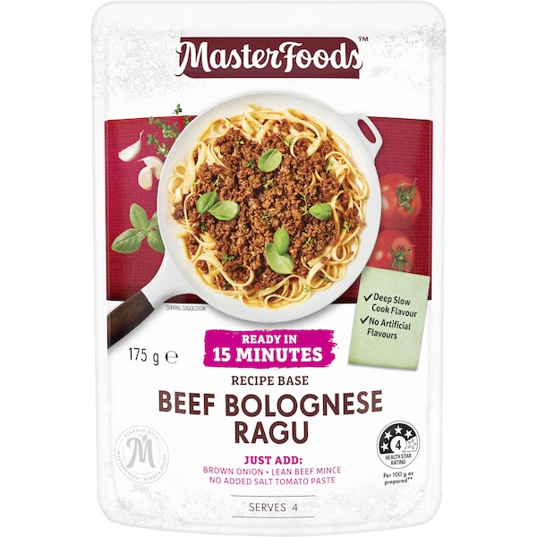 MasterFoods Beef Bolognese Ragu Recipe Base 175g