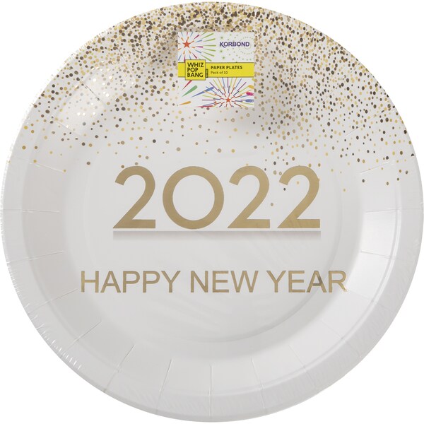 New Year's Eve Foil Paper Plates 10 pack