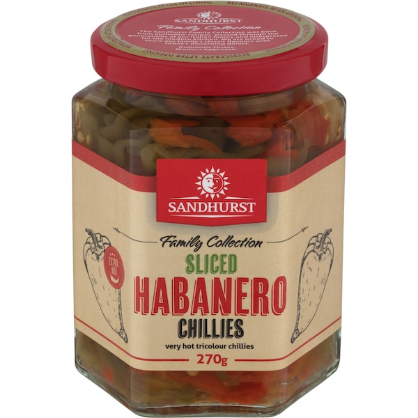 Sandhurst Sliced Habanero Chillies 270g